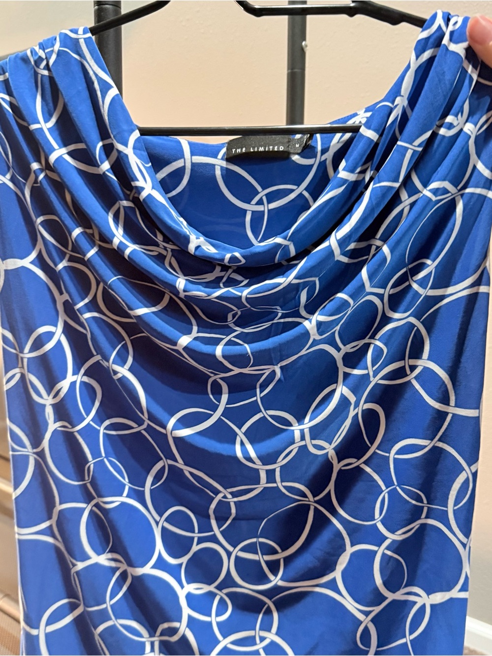 The Limited Blue Cowl Neck Ring-Print Camisole